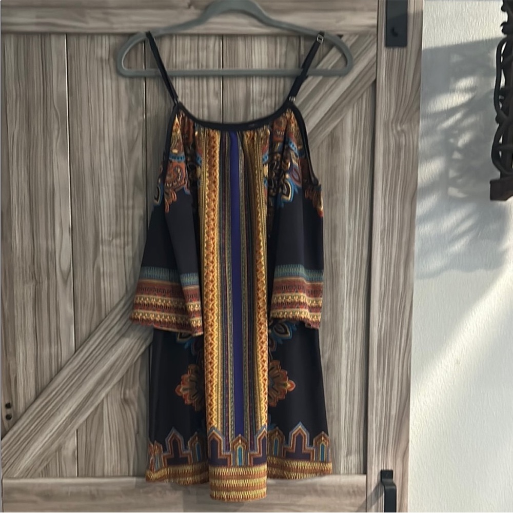 NWOT Bohemian Navy Blue and‎ Gold Women's Dress Size M
